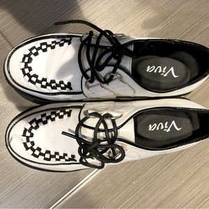 Tuk Viva Mondo Creeper white leather shoes